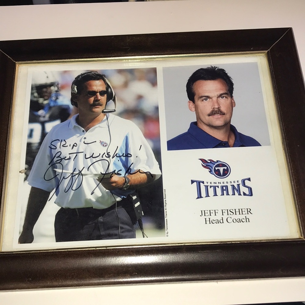 NFL Titans Signed Fisher Framed Picture